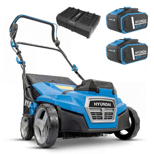 Hyundai 38cm / 15" 40V (2x20V) Cordless Artificial Grass Sweeper Brush, Brushless, 45L Collection Bag | HY40CSW38