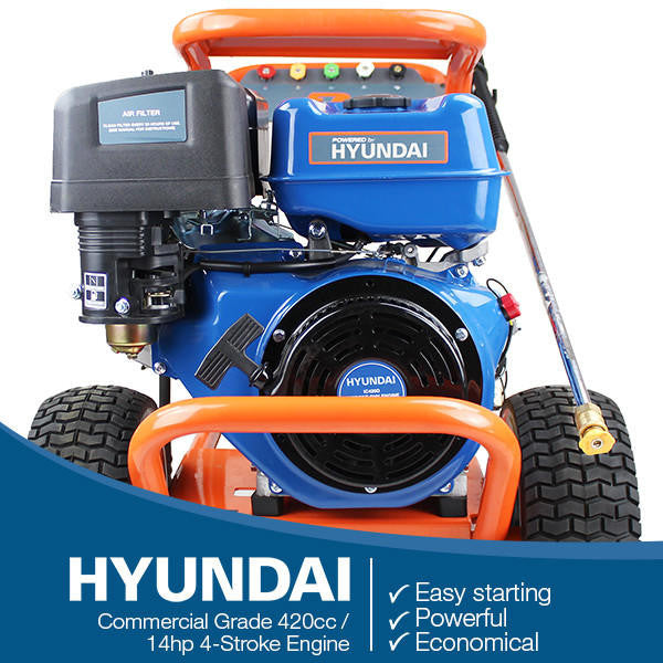 P1 4200psi 290bar Petrol Pressure Washer, Hyundai 14hp Engine, Triplex Annovi Reverberi Pump, 15L/min Flow Rate | P4200PWT