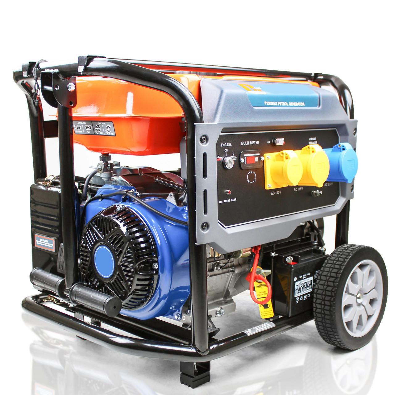 410 of 515
P1 7.9kW / 9.8kVa* Petrol Open Frame Site Generator, Electric Start & Wheel Kit | P10000LE