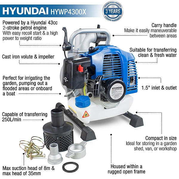 key features of the portable petrol water pump