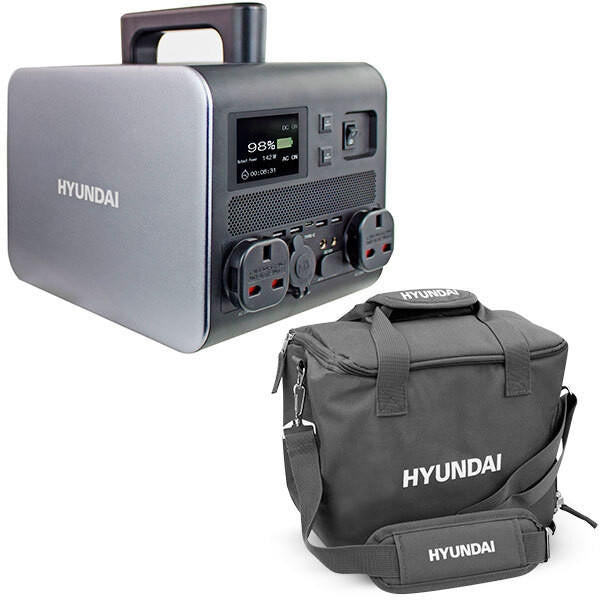 Hyundai HPS-600 Portable Power Station & CBB5830-1 Protective Carry/Shoulder Bag