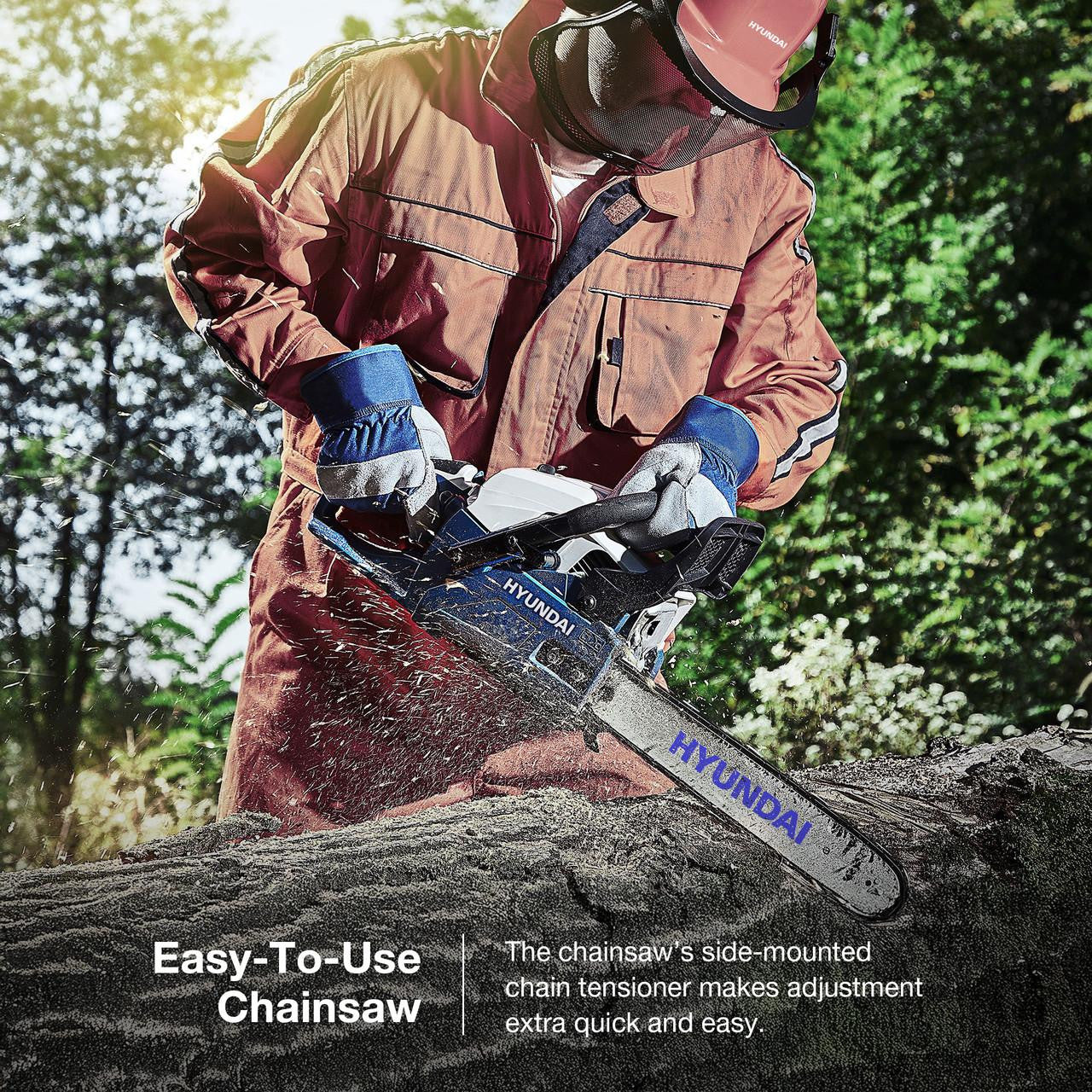 This powerful chainsaw’s 62cc 2-stroke engine has EURO 5 engine technology, which lowers fuel consumption and emissions whilst maintaining a powerful cutting speed.