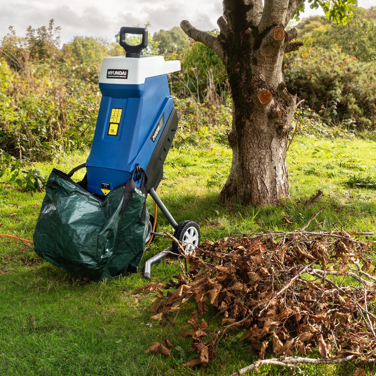 Electric Shredder in the garden