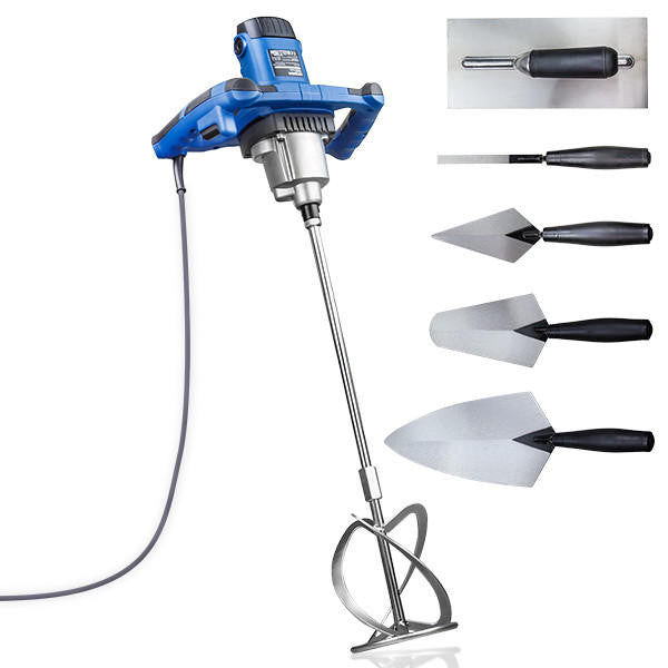 Paddle Mixer and 5 Piece Trowel Set