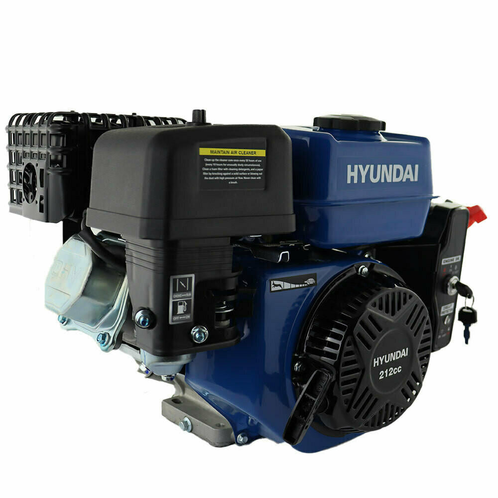 Hyundai 212cc 7hp ¾” / 19.05mm Electric-Start Horizontal Straight Shaft Petrol Engine, 4-Stroke, OHV | IC210XE-19