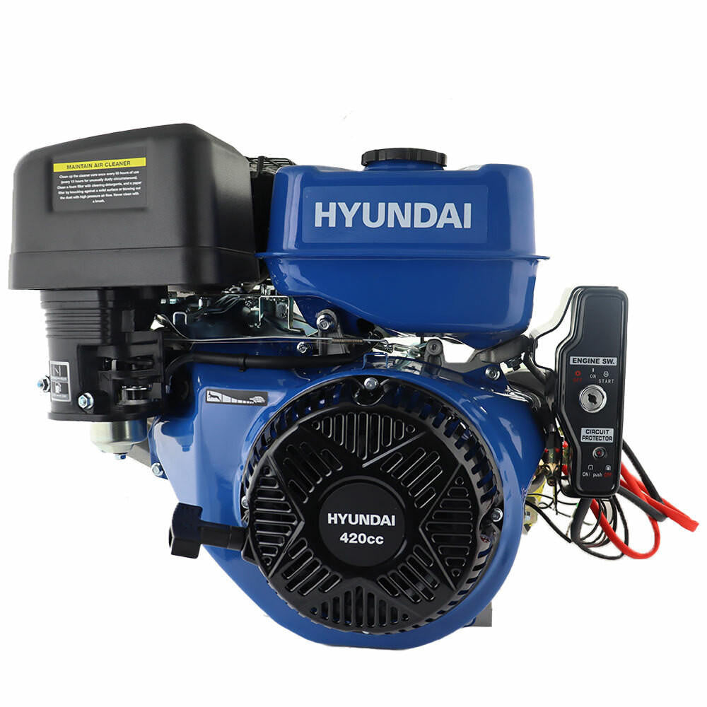 Hyundai 420cc 14hp 25mm Electric-Start Horizontal Straight Shaft Petrol Engine, 4-Stroke, OHV | IC420XE-25