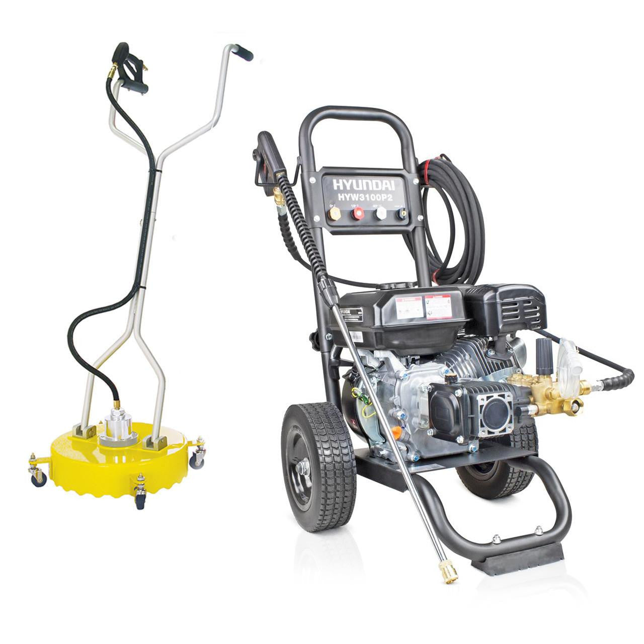 Hyundai 3100psi 212cc 10L/min Petrol Pressure Washer & 18" Flat Surface Cleaner | HYW3100P2 + 85.403.005