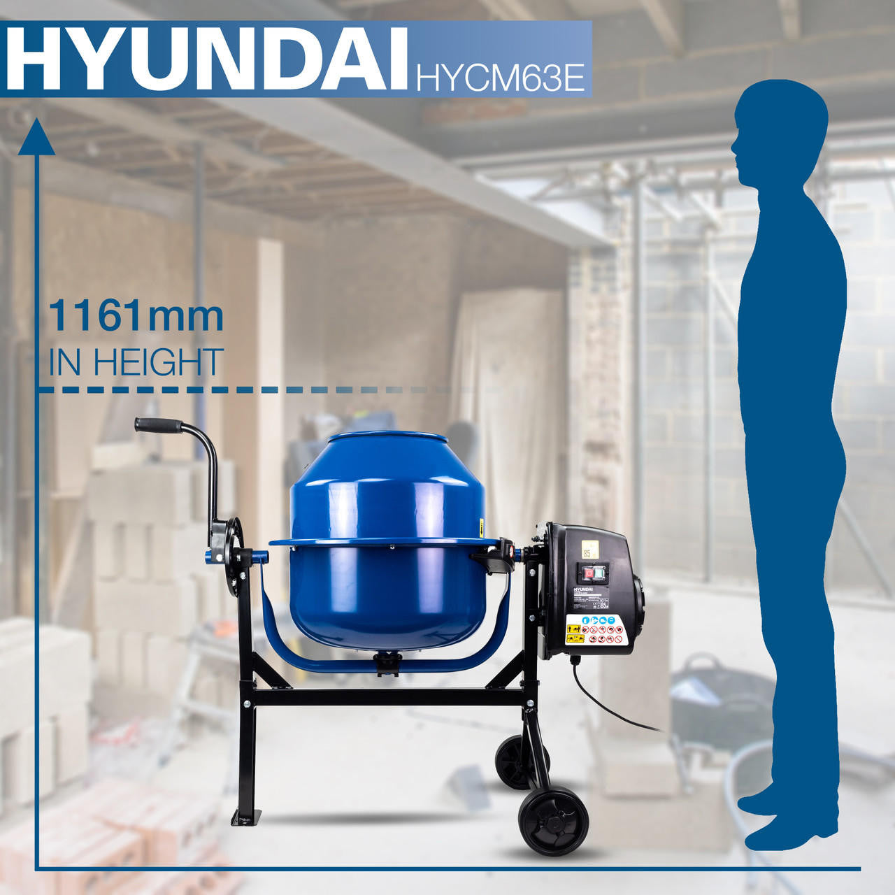 12” Herbest Moon Concrete  TBHR004 THA BLUE HERB /00260 Hyundai 220W 63L Electric Cement Concrete Mixer 230v | HYCM63E