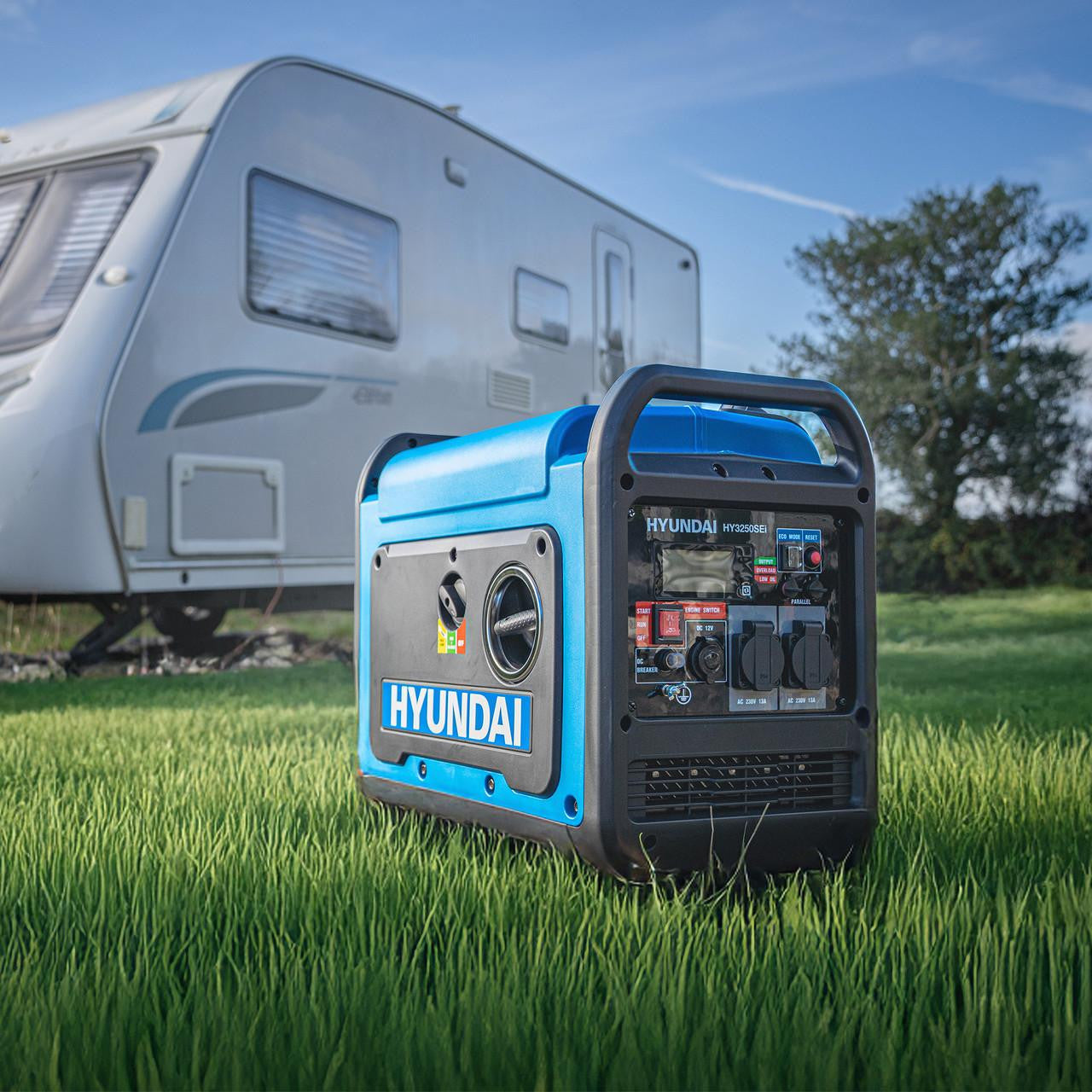 Camping generator for caravanning