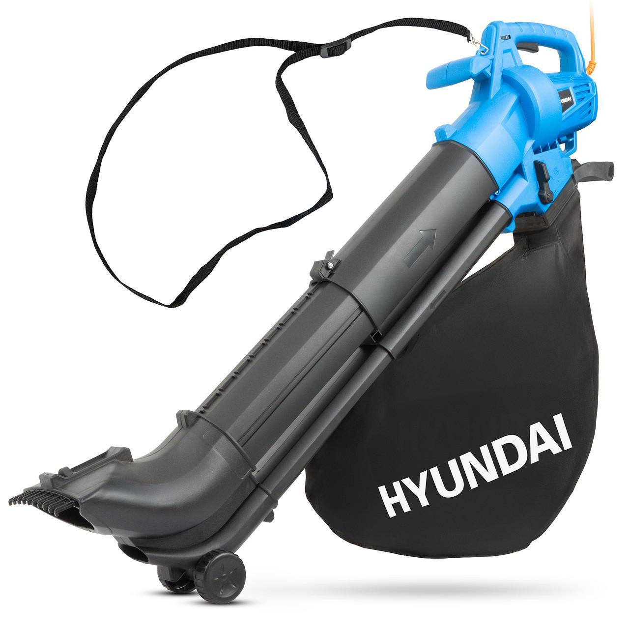 Hyundai 3000w 3-in-1 Leaf Blower, Vacuum, Shredder, 6-Speed, 45L Large Collection Bag, Long 12m Cable | HYBV3000E2