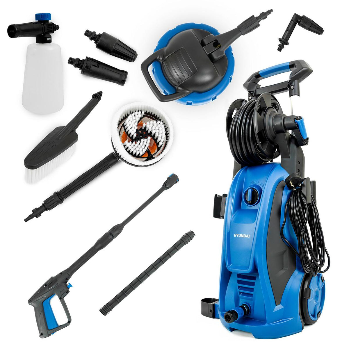 180Bar 2610psi Electric Pressure Washer 8L min 2400W High Performance Jet Wash Hose & Attachments HYW2400E