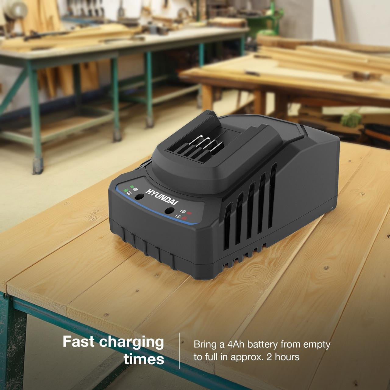 Hyundai 4Ah Li-Ion Battery and 2A Charger Kit for 2nd Generation 20v Range | BI20-4/C20-2