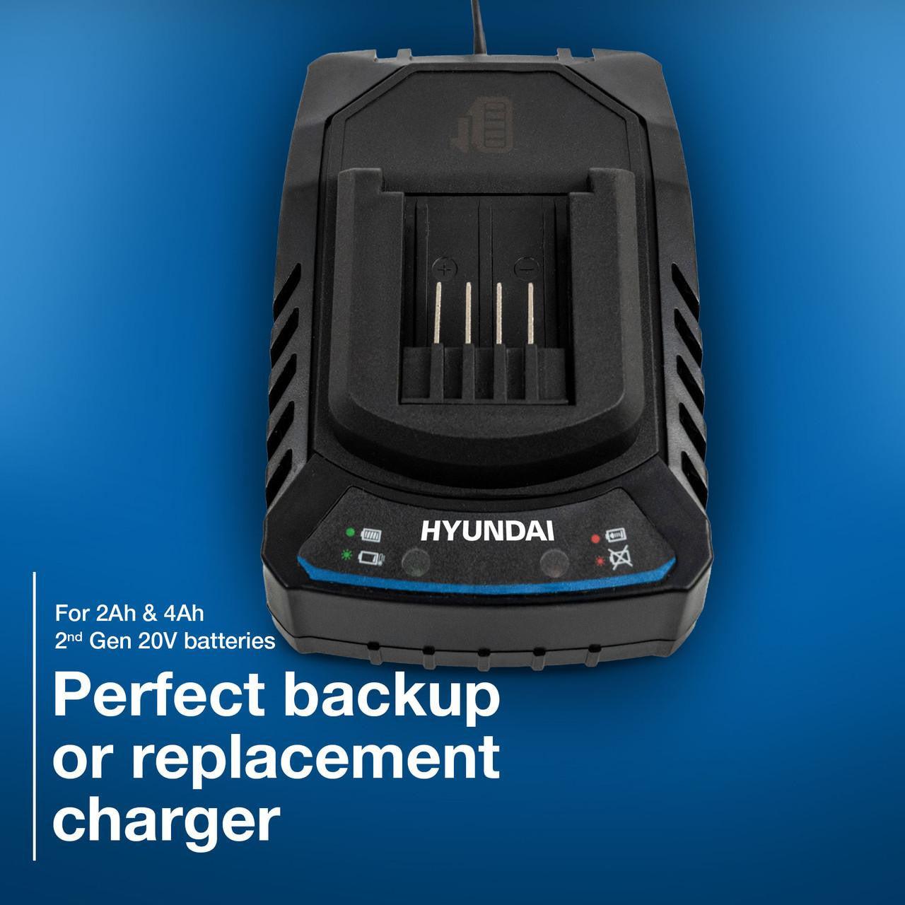 Hyundai 4Ah Li-Ion Battery and 2A Charger Kit for 2nd Generation 20v Range | BI20-4/C20-2
