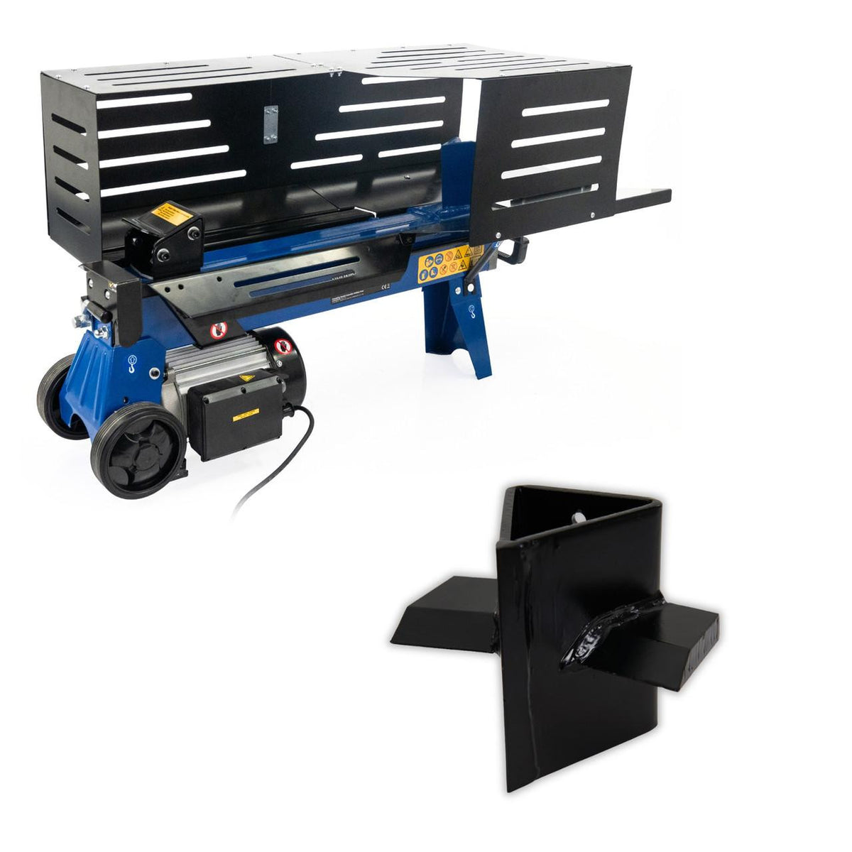 7 Tonne Electric Horizontal Log Splitter Cross Wedge HYLS7000HE+