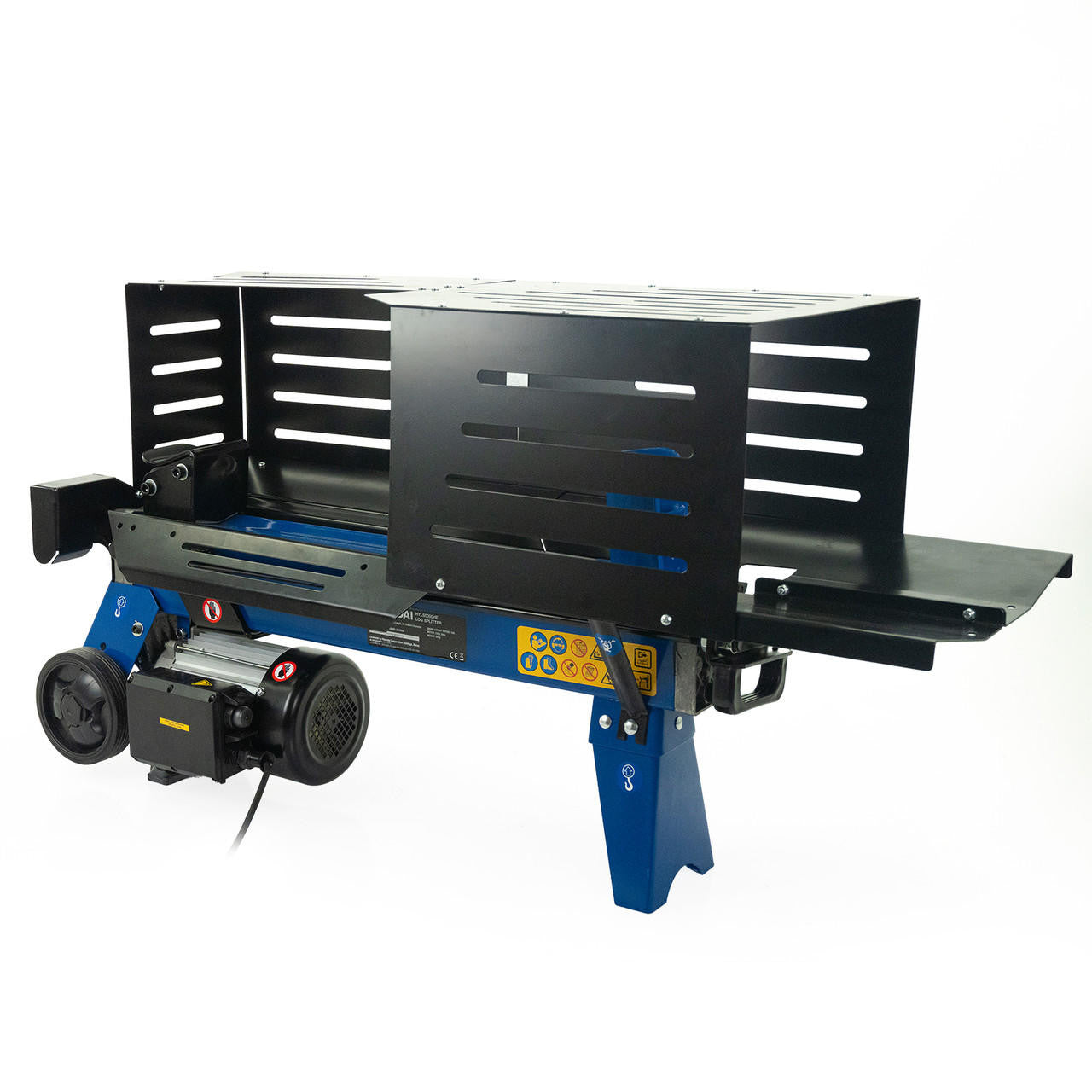 Hyundai 5 Tonne Horizontal Electric Log Splitter with Hydraulic Ram, Steel Protection Cage 520mm Length | HYLS5000HE