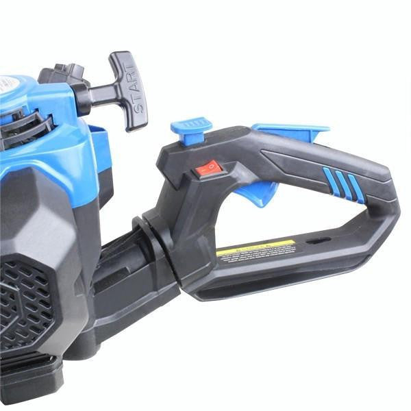 Hyundai 26cc 600mm Petrol Hedge Trimmer Cutter, Easy-Start & Lightweight 2-stroke & Folding Trolley on Wheels, Garden Trolley 100kg | HYHT2600X+GTW220