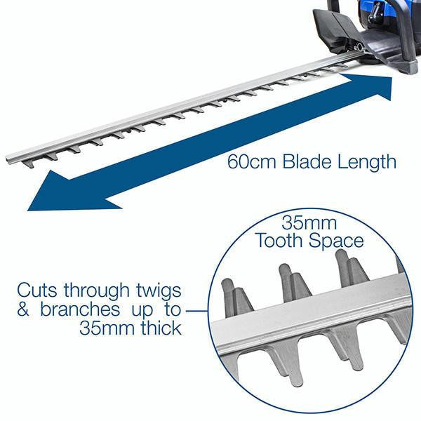 Hyundai 26cc 600mm Petrol Hedge Trimmer Cutter, Easy-Start & Lightweight 2-stroke & Garden Trolley on Wheels, 100kg Load with Brakes | HYHT2600X+GTW260