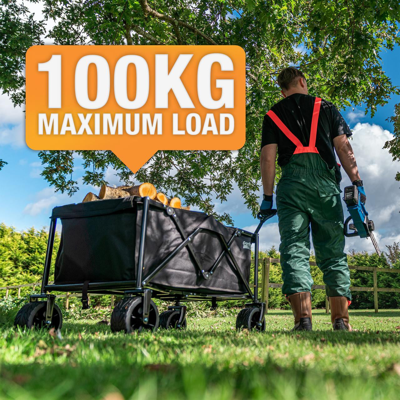 Hyundai 26cc 600mm Petrol Hedge Trimmer Cutter, Easy-Start & Lightweight 2-stroke & Garden Trolley on Wheels, 100kg Load with Brakes | HYHT2600X+GTW260