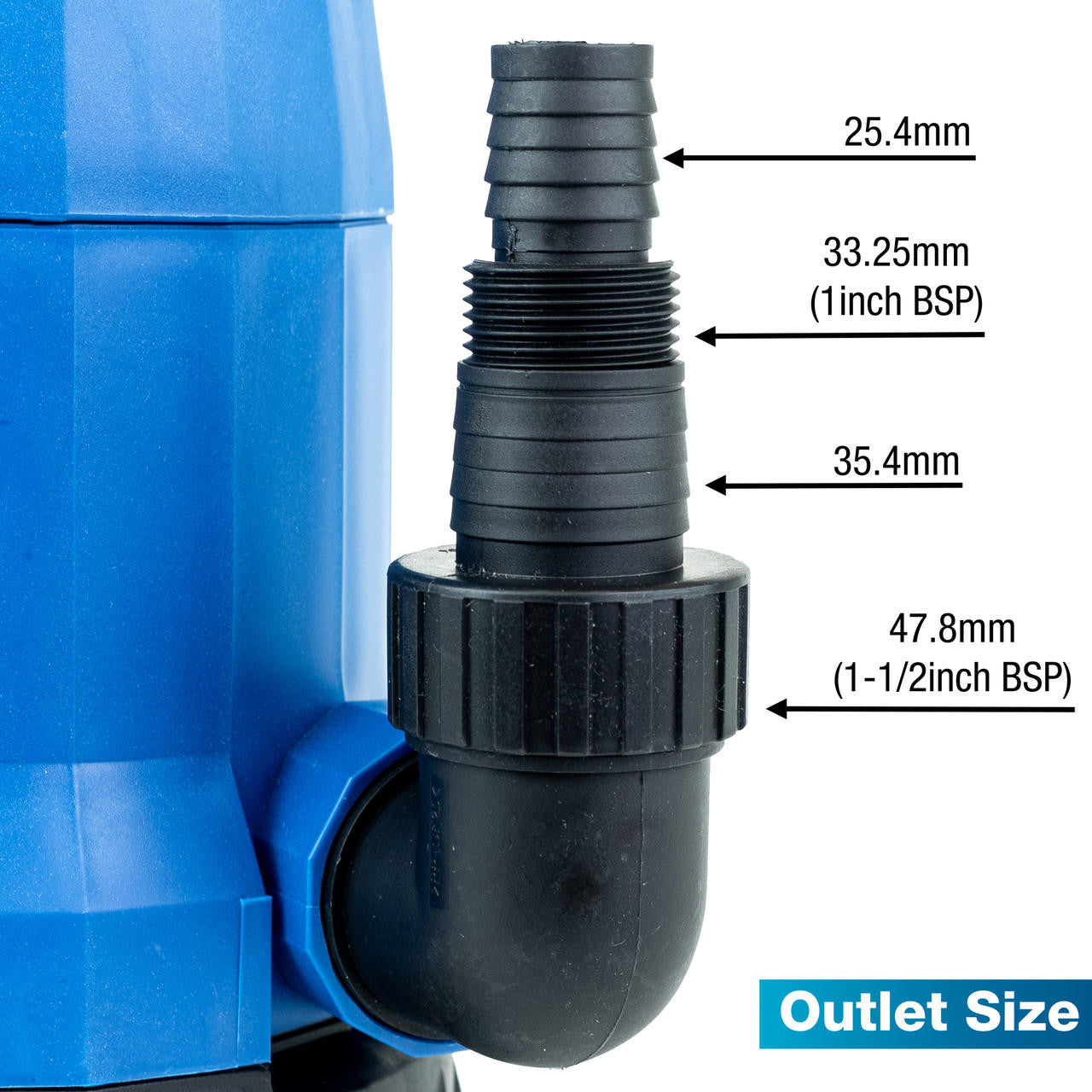 Hyundai 250W Submersible Water Pump, 25-32mm / 1 - 1/2" Hose, Lightweight, Clean Water, 6m Lift | HYSP250CW
