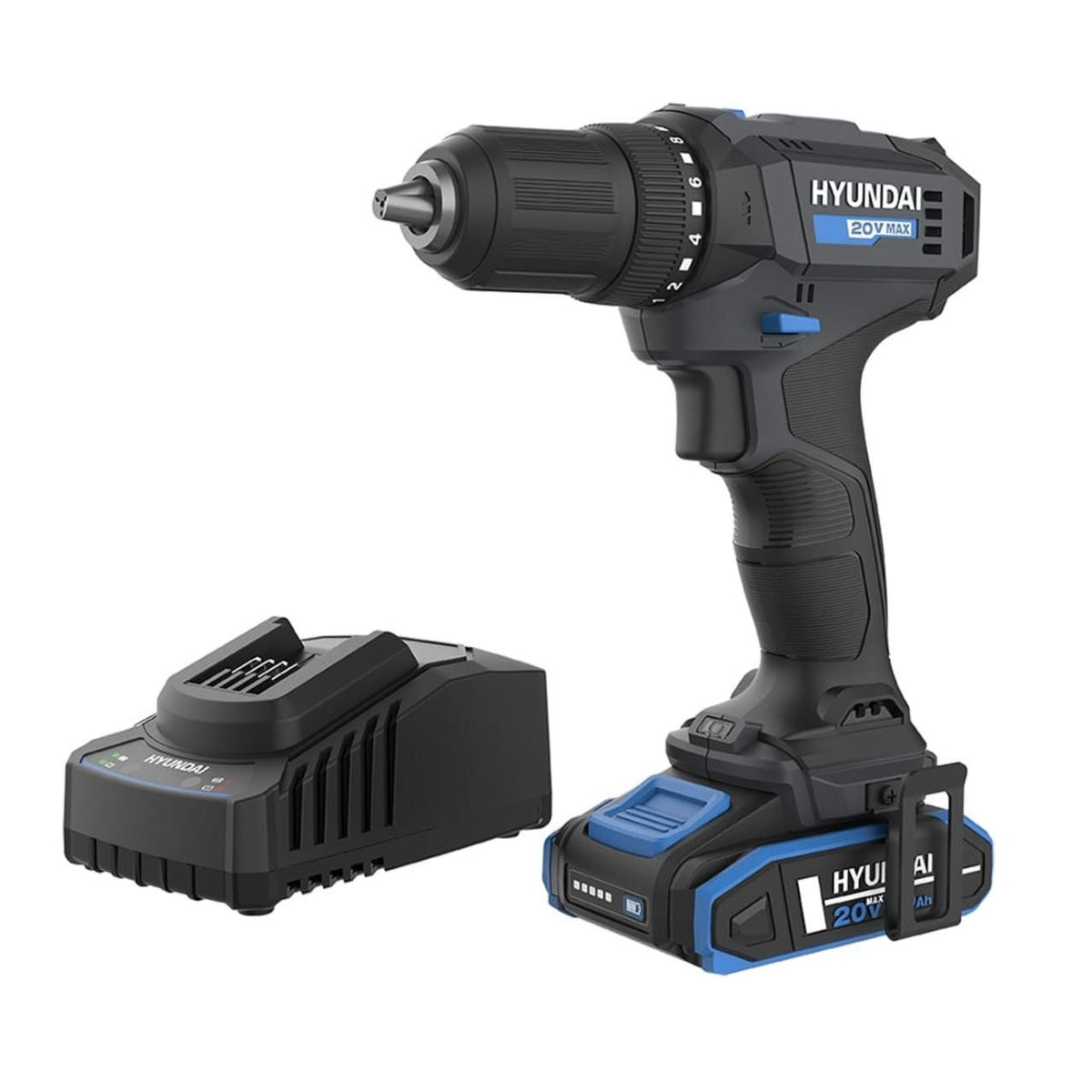 20V 40Nm Cordless Driver Drill 2Ah Battery Charger 2 Speed LED Light 13 mm Chuck DD20S 40TT
