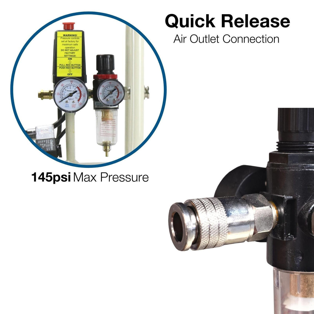 Hyundai 24 Litre Air Compressor, 5.2CFM/100psi, Silenced, Oil Free, Direct Drive 1hp | HY7524