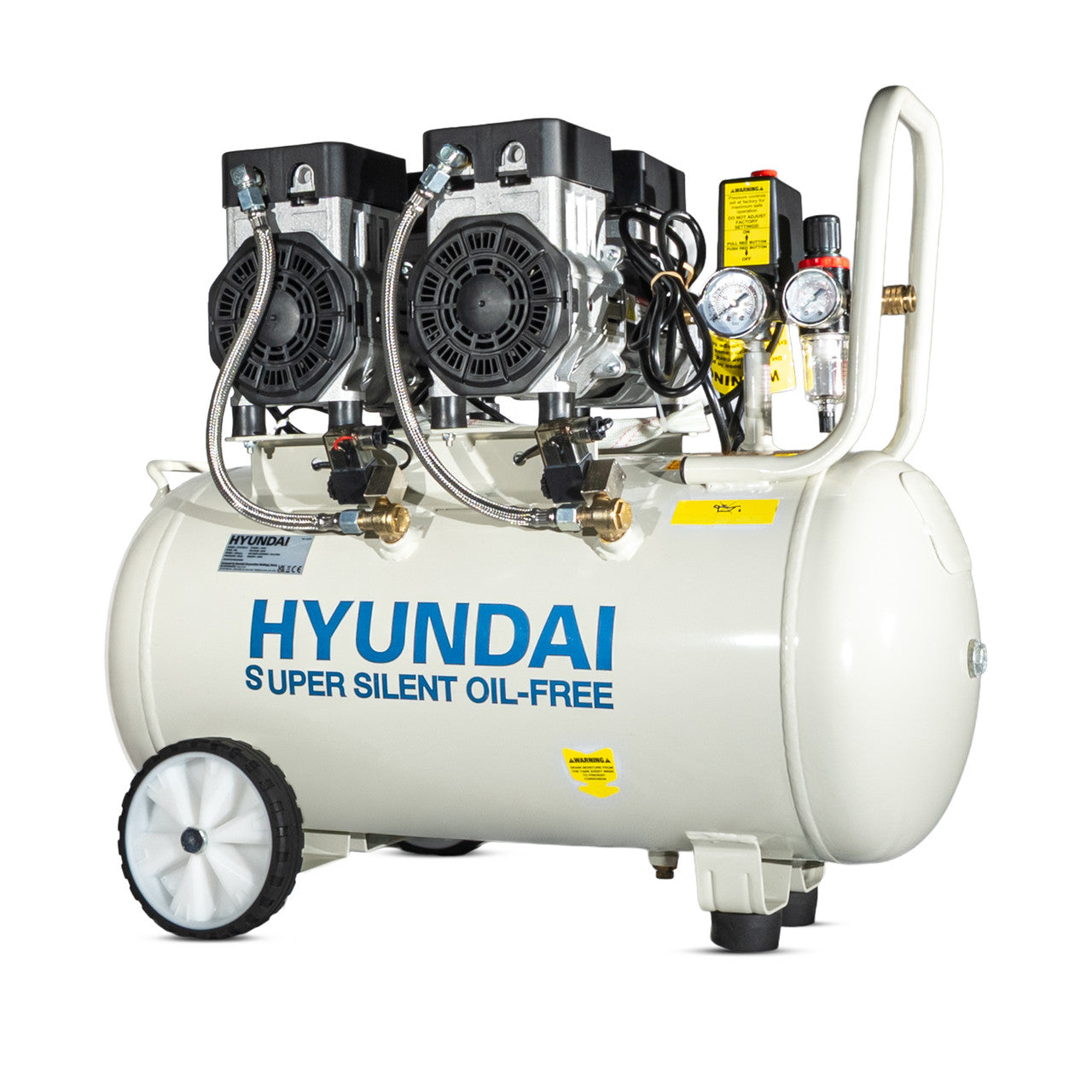 Hyundai 1500W 50L Oil Free Low Noise Portable Electric Air Compressor 11CFM 118psi | HY27550X