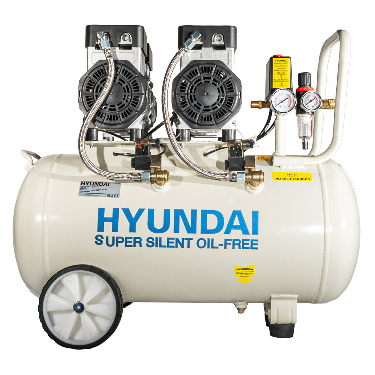 Hyundai 1500W 50L Oil Free Low Noise Portable Electric Air Compressor 11CFM 118psi | HY27550X