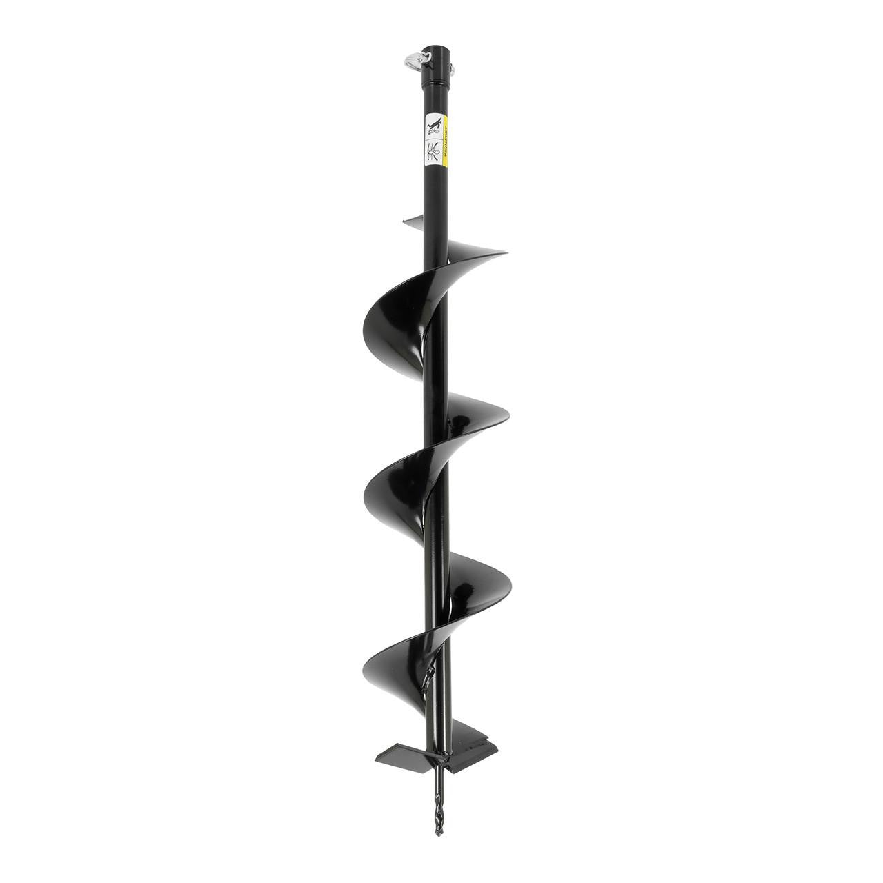 Hyundai petrol auger side profile with steel drill bit attached