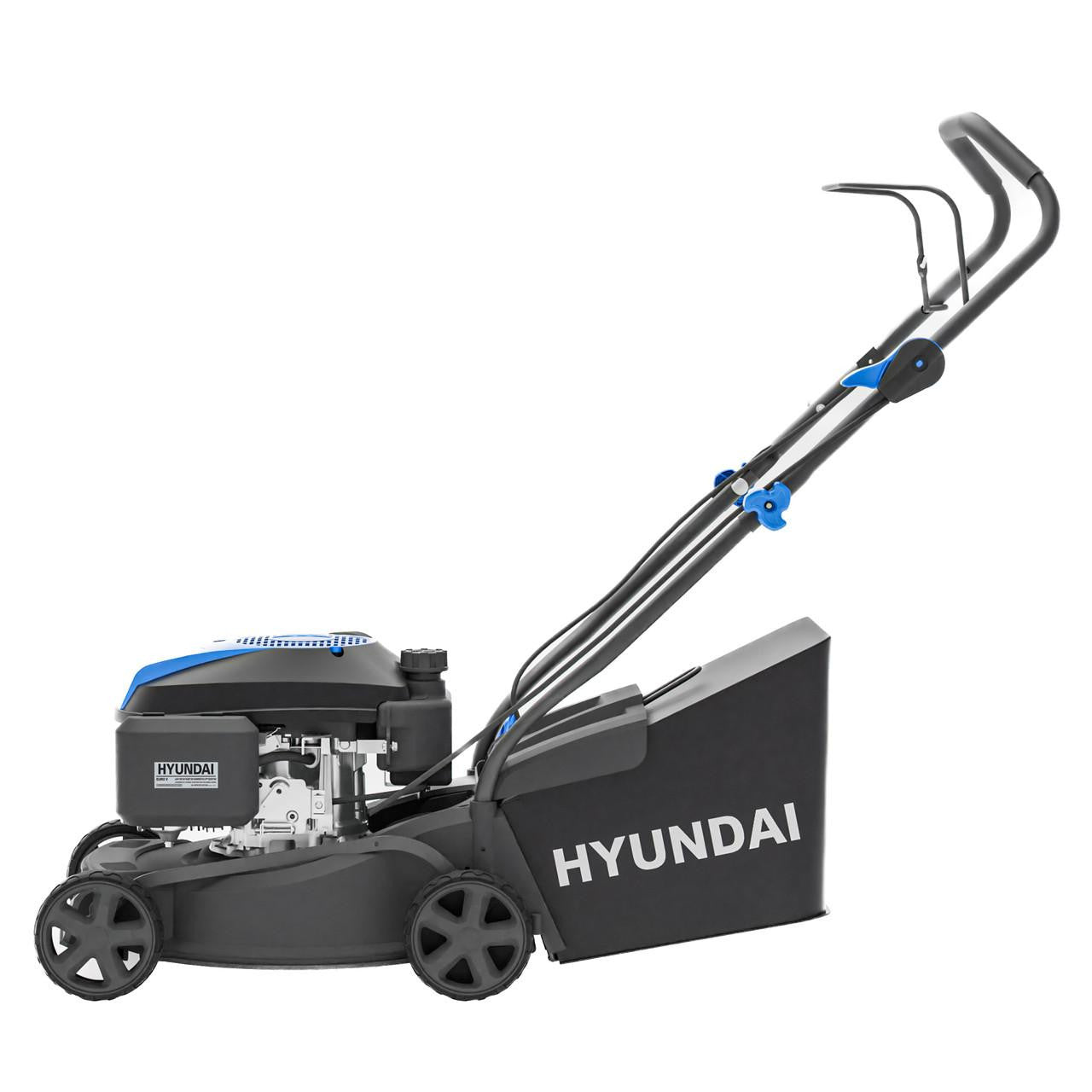 Hyundai hand push petrol mower with rear grass collection bag