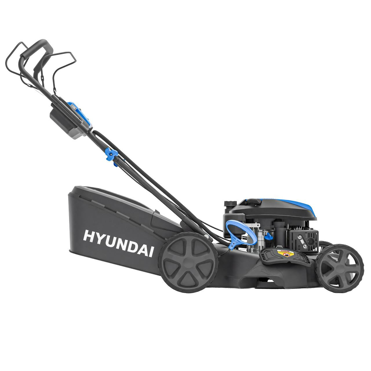 Hyundai petrol lawn mower with 46cm steel cutting deck