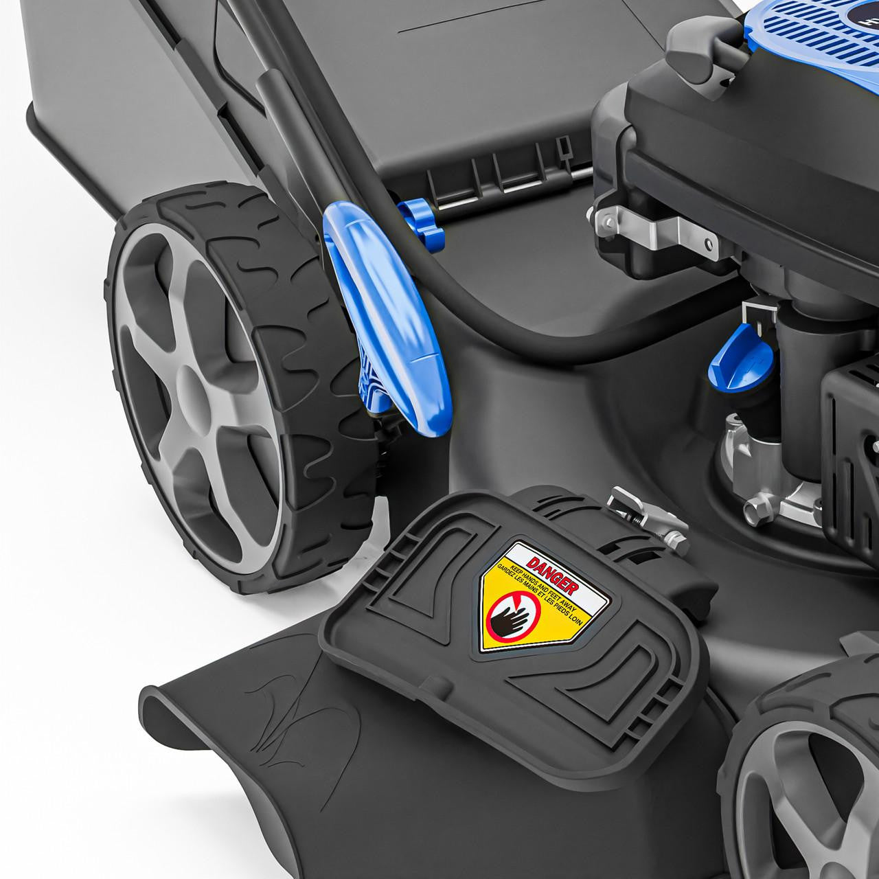 Hyundai self propelled petrol mower with adjustable cutting heights