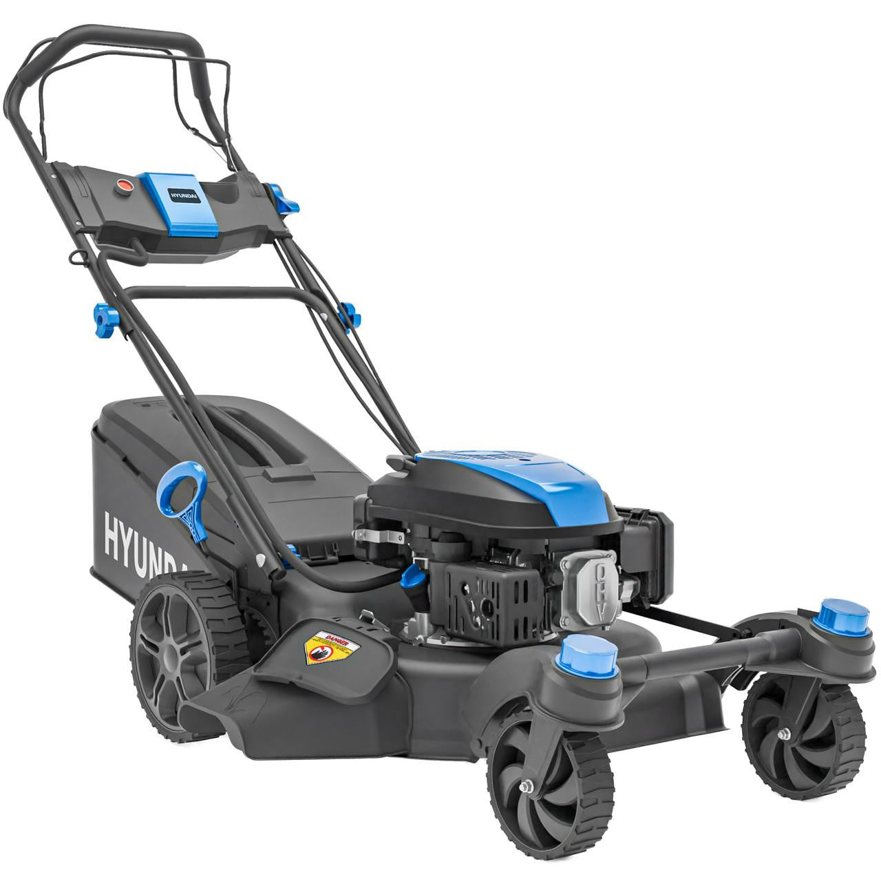 20 inch Hyundai lawn mower with adjustable cutting height system