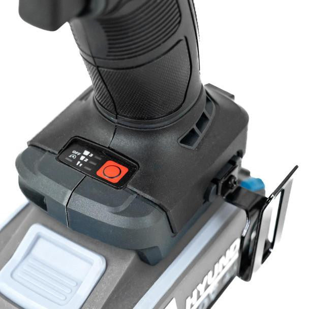 Interchangeable battery: Power the whole Hyundai 20v garden machinery and power tool range from the same battery