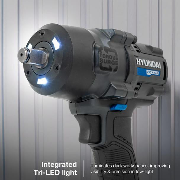 Integrated tri-LED light - illuminates dark workspaces, improving visibility and precision in low light environments