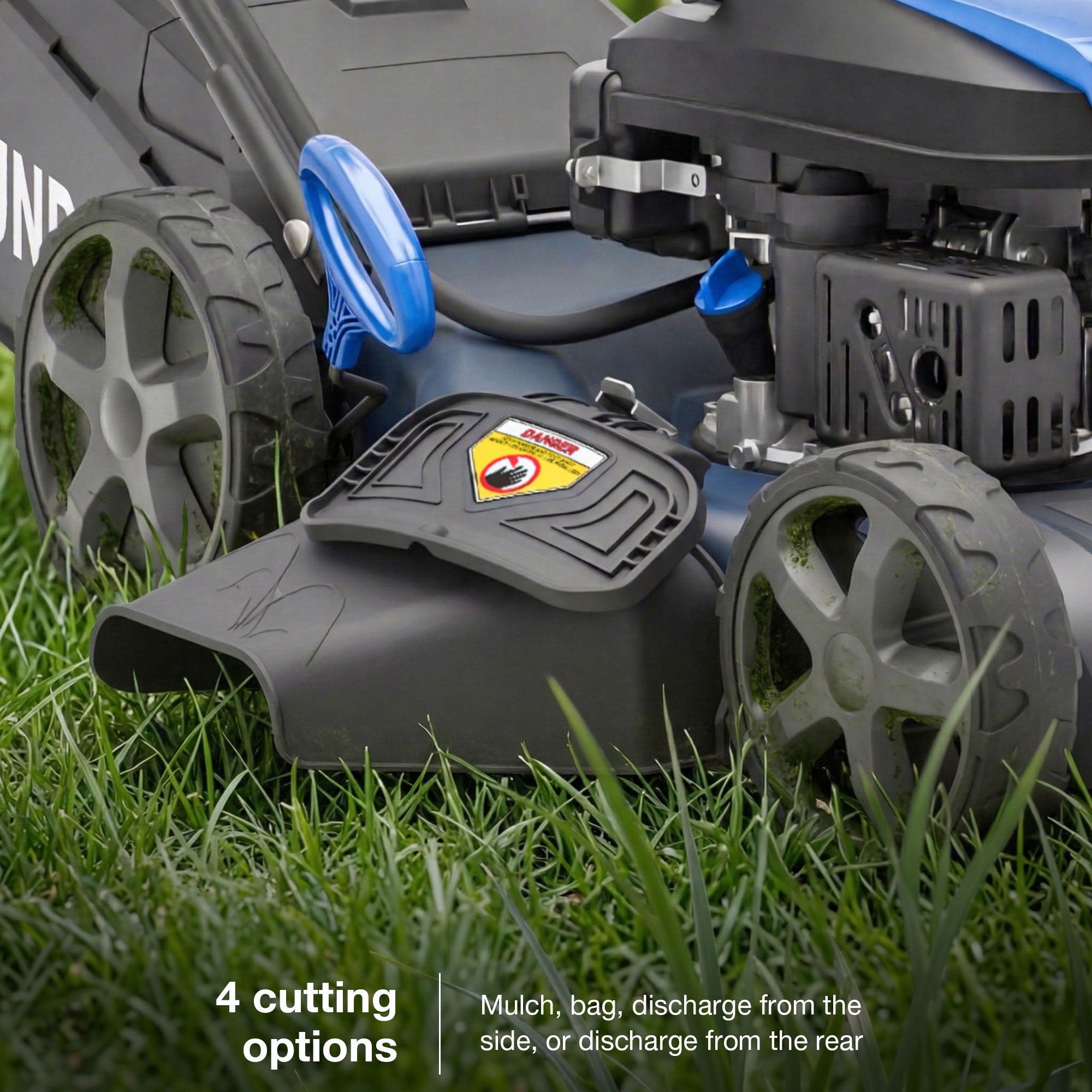 Hyundai 22” / 56cm Self-Propelled Petrol Lawnmower, Electric Start, 3-in-1 | HYM22200SPEX