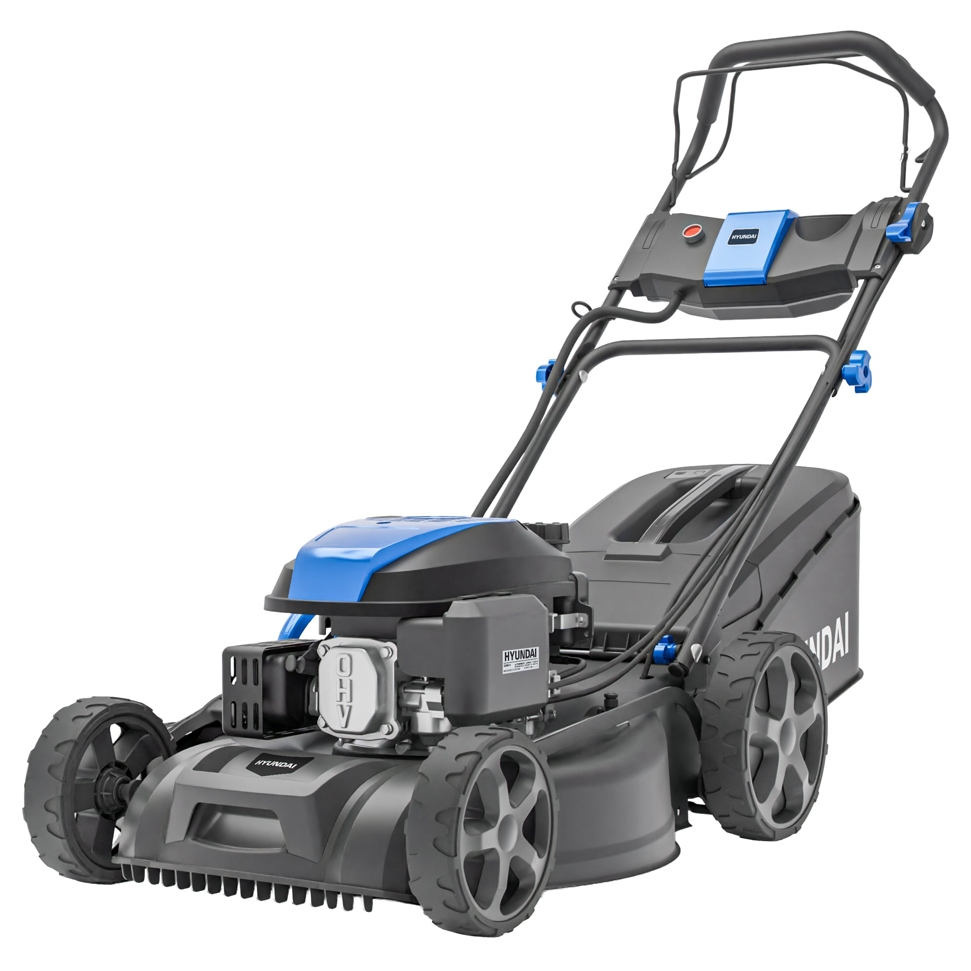 Hyundai 22” / 56cm Self-Propelled Petrol Lawnmower, Electric Start, 3-in-1 | HYM22200SPEX
