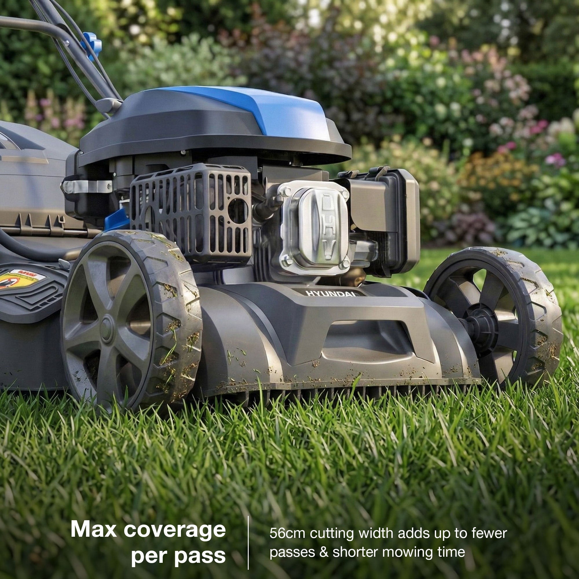 Hyundai 22” / 56cm Self-Propelled Petrol Lawnmower, Electric Start, 3-in-1 | HYM22200SPEX