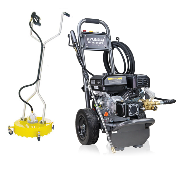 Hyundai 3100psi 212cc 10L/min Petrol Pressure Washer & 18" Flat Surface Cleaner | HYW3100P2 + 85.403.005