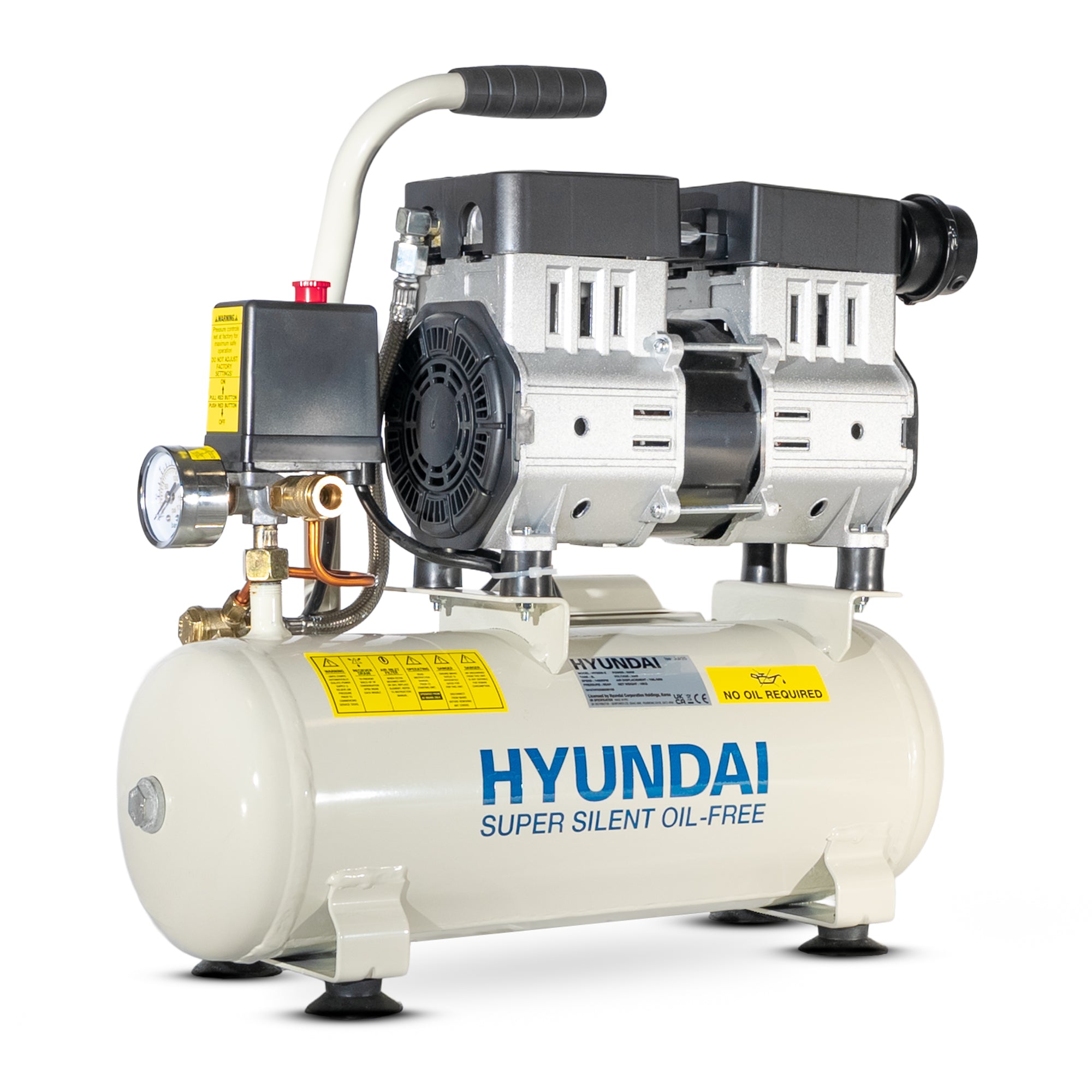 Hyundai 550W / 0.75HP 8L Oil Free Low Noise Portable Air Compressor 4CFM 100psi Direct Drive | HY5508X