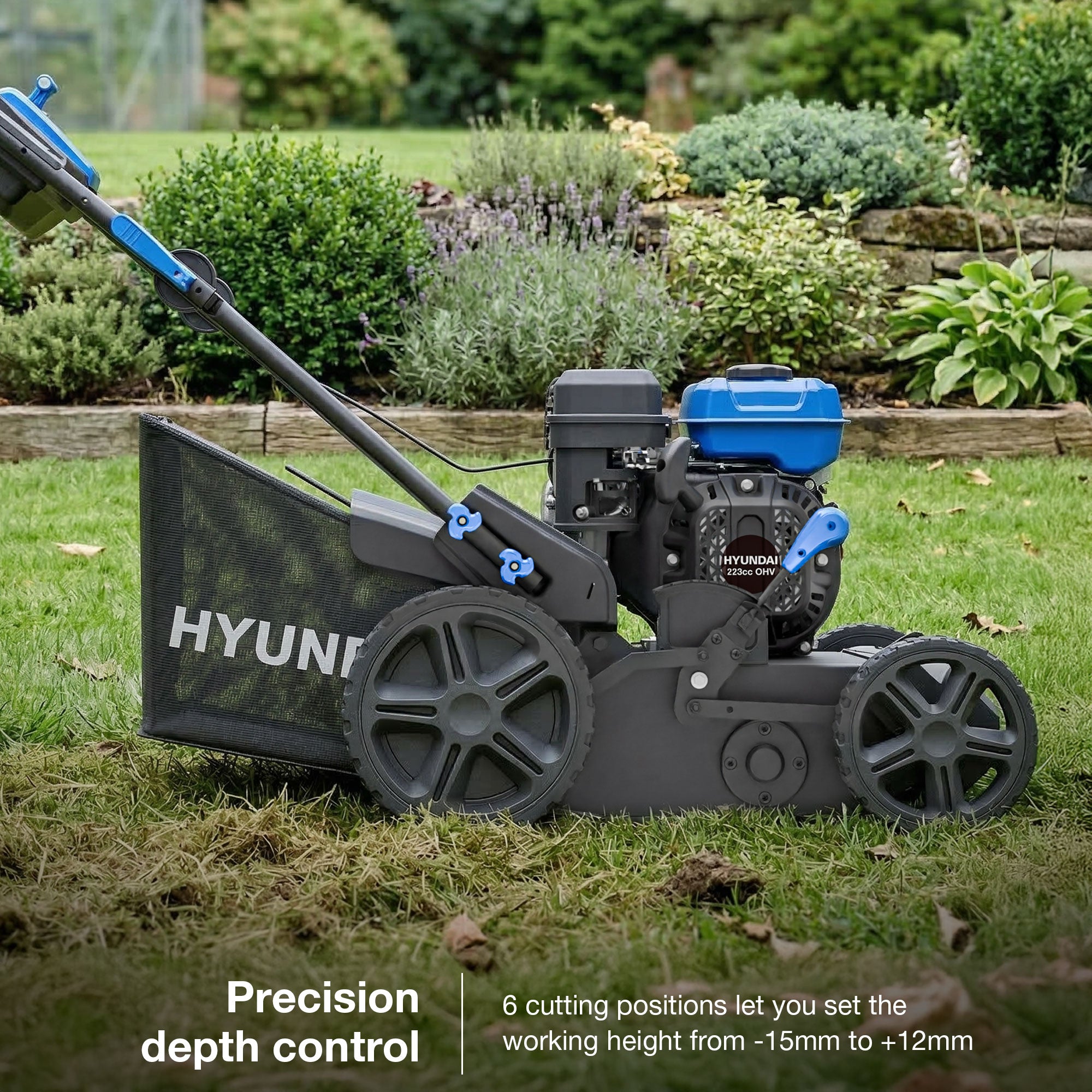 Hyundai 44cm / 17" Petrol Scarifier, Recoil Start, 223cc | HYSC225X