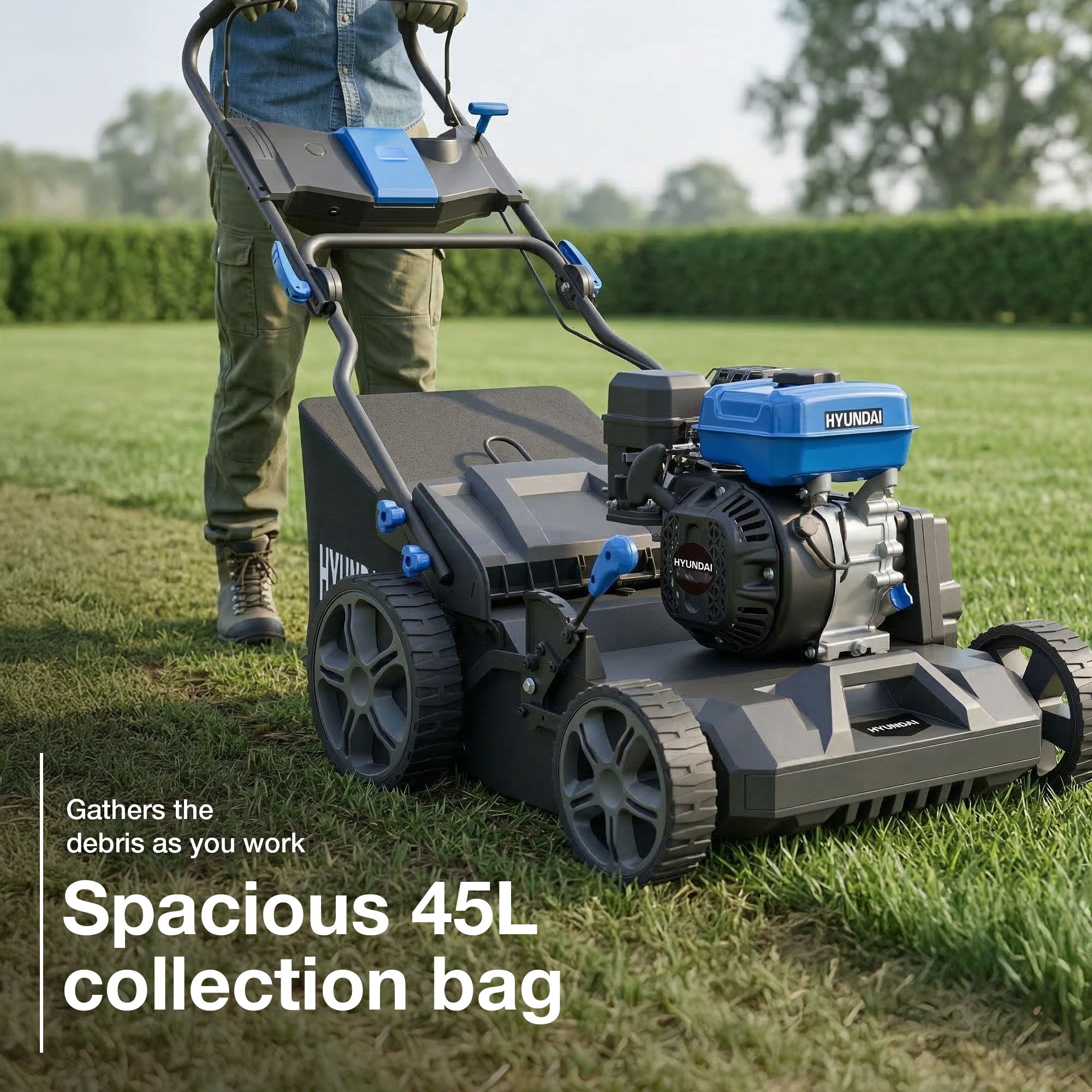 Hyundai 44cm / 17" Petrol Scarifier, Recoil Start, 223cc | HYSC225X