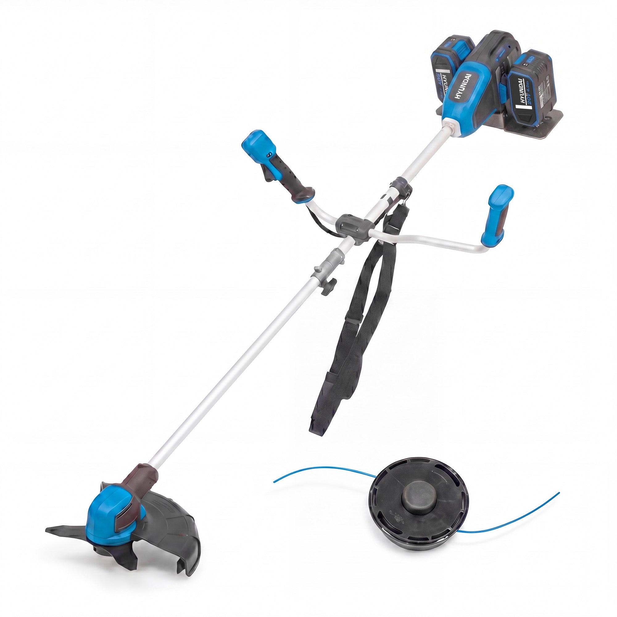 Hyundai 2x20V Brushless 2-in-1 Brush Cutter & String Trimmer, Straight Split Shaft, 3-Speed | HY40CGB26