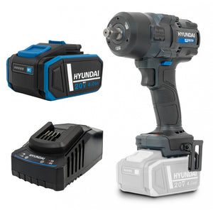 Hyundai 20V 700Nm Impact Wrench Kit, 4Ah Battery and 2A Charger