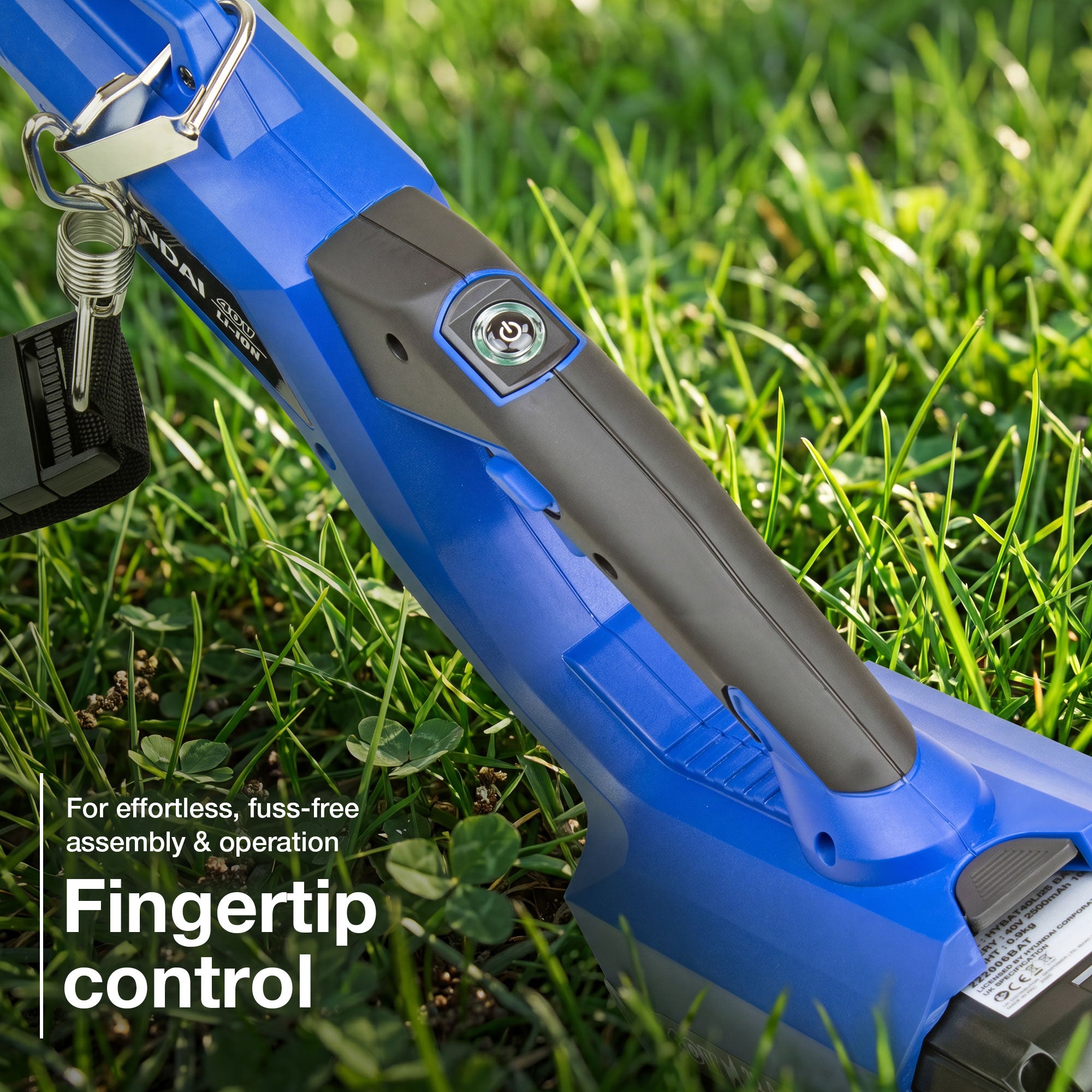 Hyundai 40v Cordless Grass Trimmer 2.5Ah Li-ion Battery and Charger 33cm Cutting Width | HYTR40LI