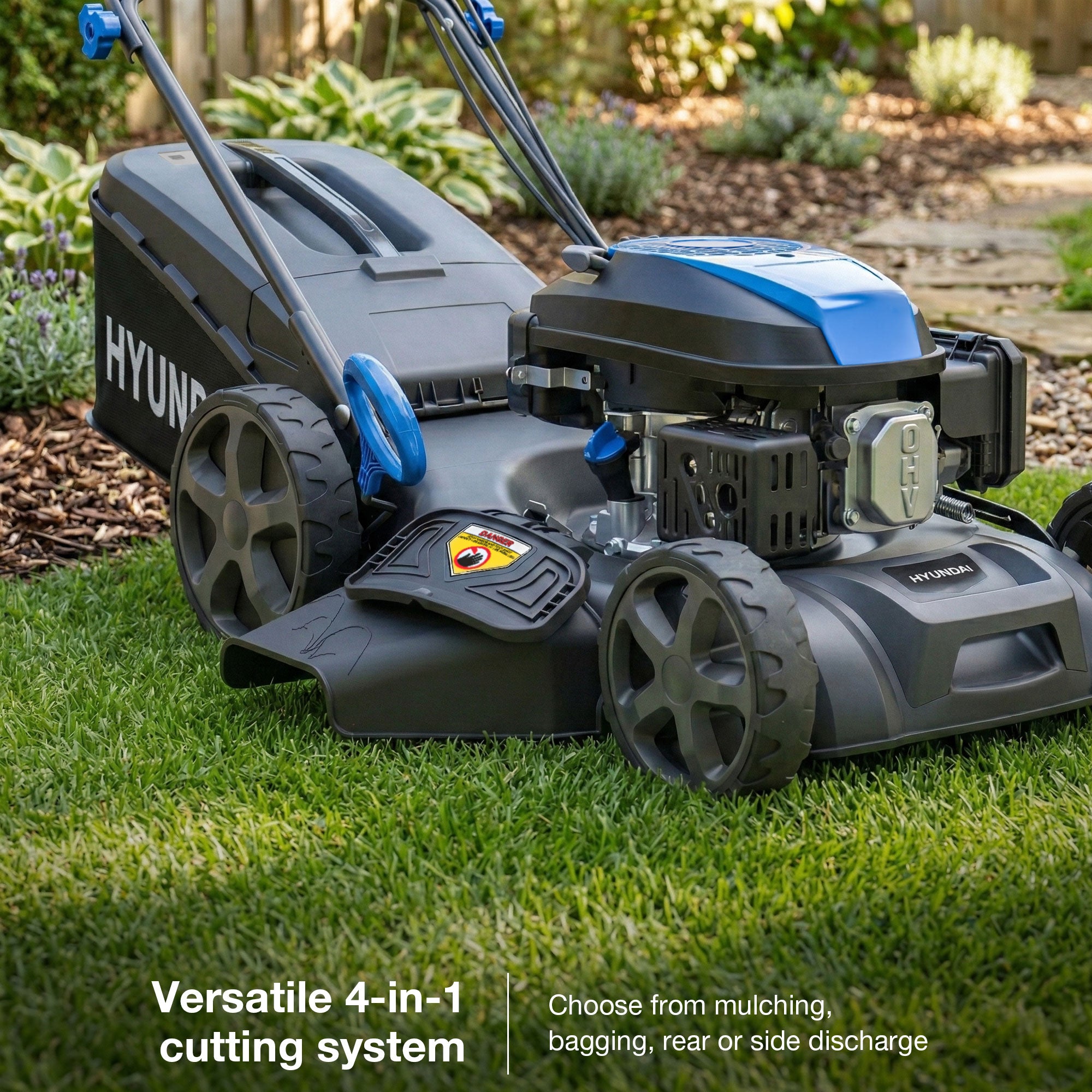 Hyundai 18" / 46cm Self-Propelled Petrol Lawnmower, Electric Start, 139cc | HYM18150SPEX