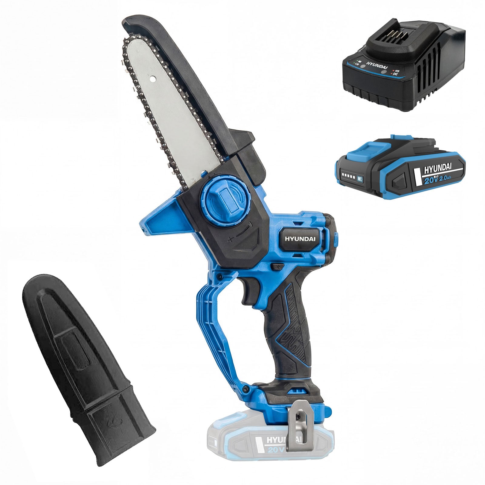 Hyundai 6" 20V Mini Chainsaw, Includes Chain, 2Ah Battery & Charger | HY20CCS150