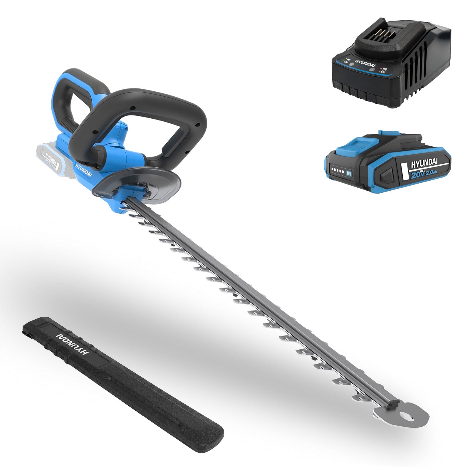 Hyundai 20V 510mm Cordless Hedge Trimmer, 2.0Ah Li-ion Battery, Lightweight & Powerful | HY20CHT