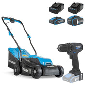 Hyundai 20V 33cm Lawnmower and 40Nm Driver Drill Kit