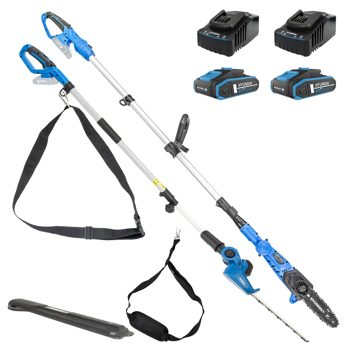 Hyundai 20V Pole Hedge Trimmer and Pole Saw Kit