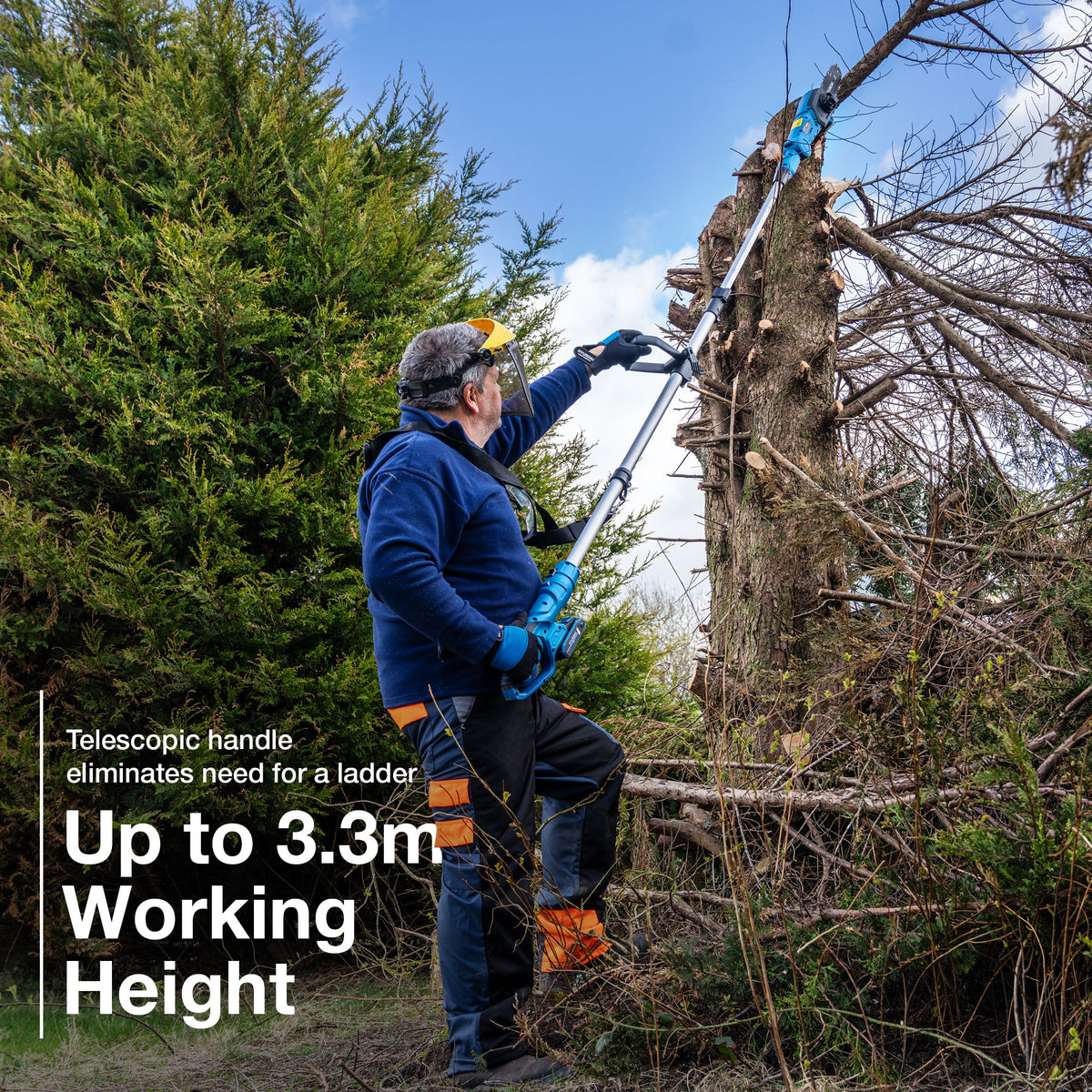 Hyundai 20V Pole Hedge Trimmer and Pole Saw Kit